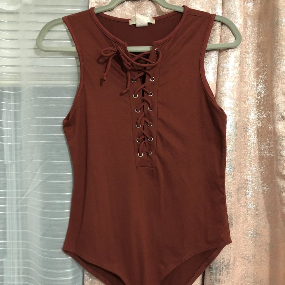 Rust Colored Soft and Sexy Body Suit - Sz M